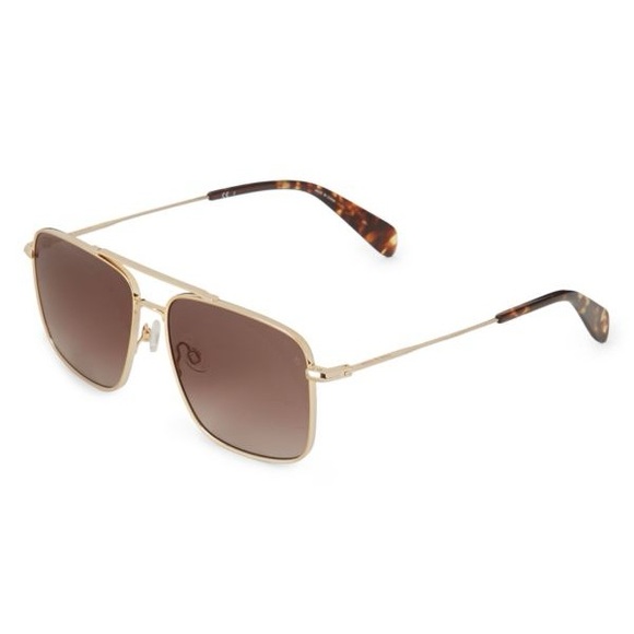 RAG & BONE Stylish Gold Sunglasses with Brown Lenses